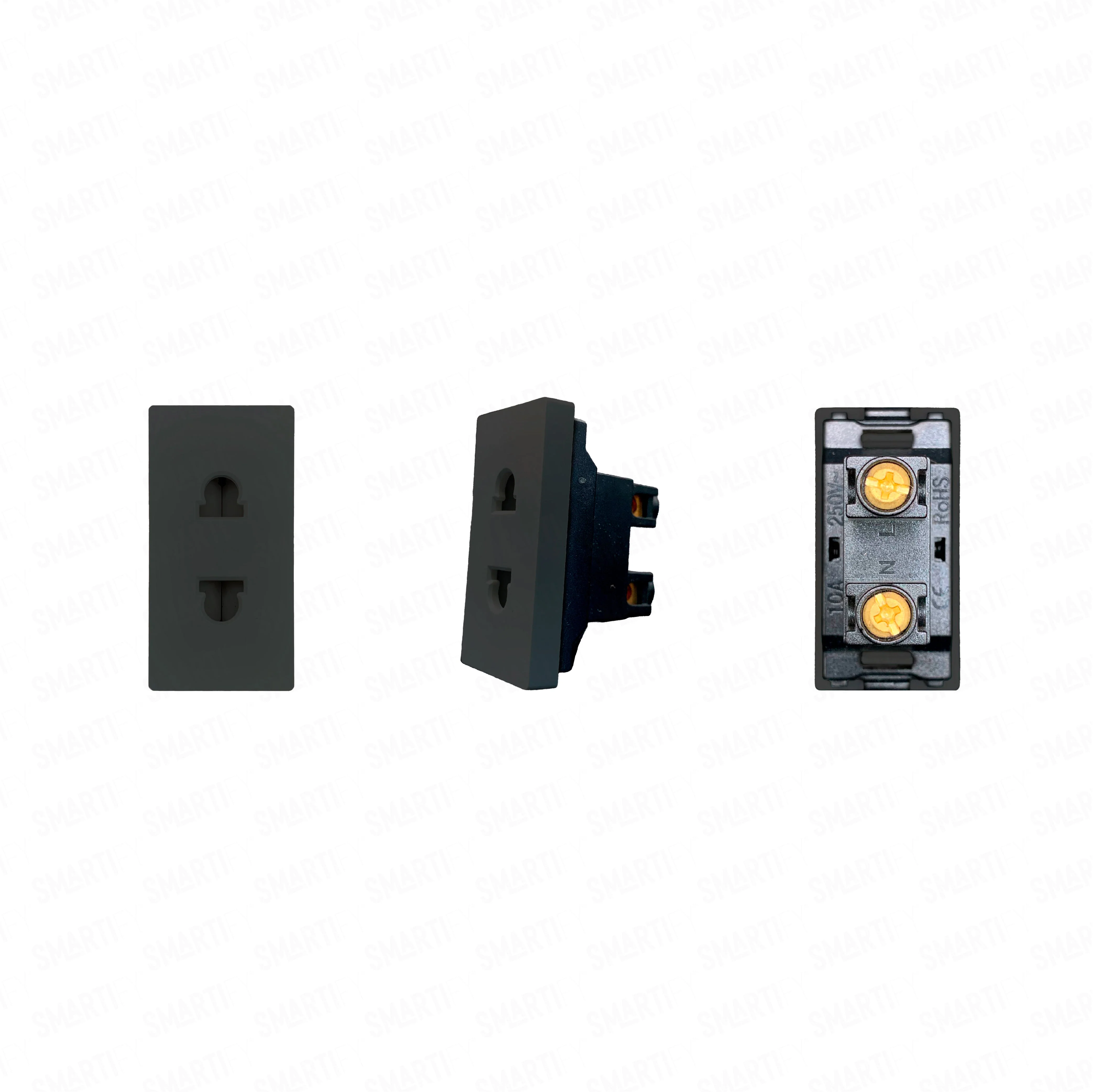 Smartify vPRO Meio Módulo Ficha 2 Pin Preto - SYP0M2PINPR - Image 2