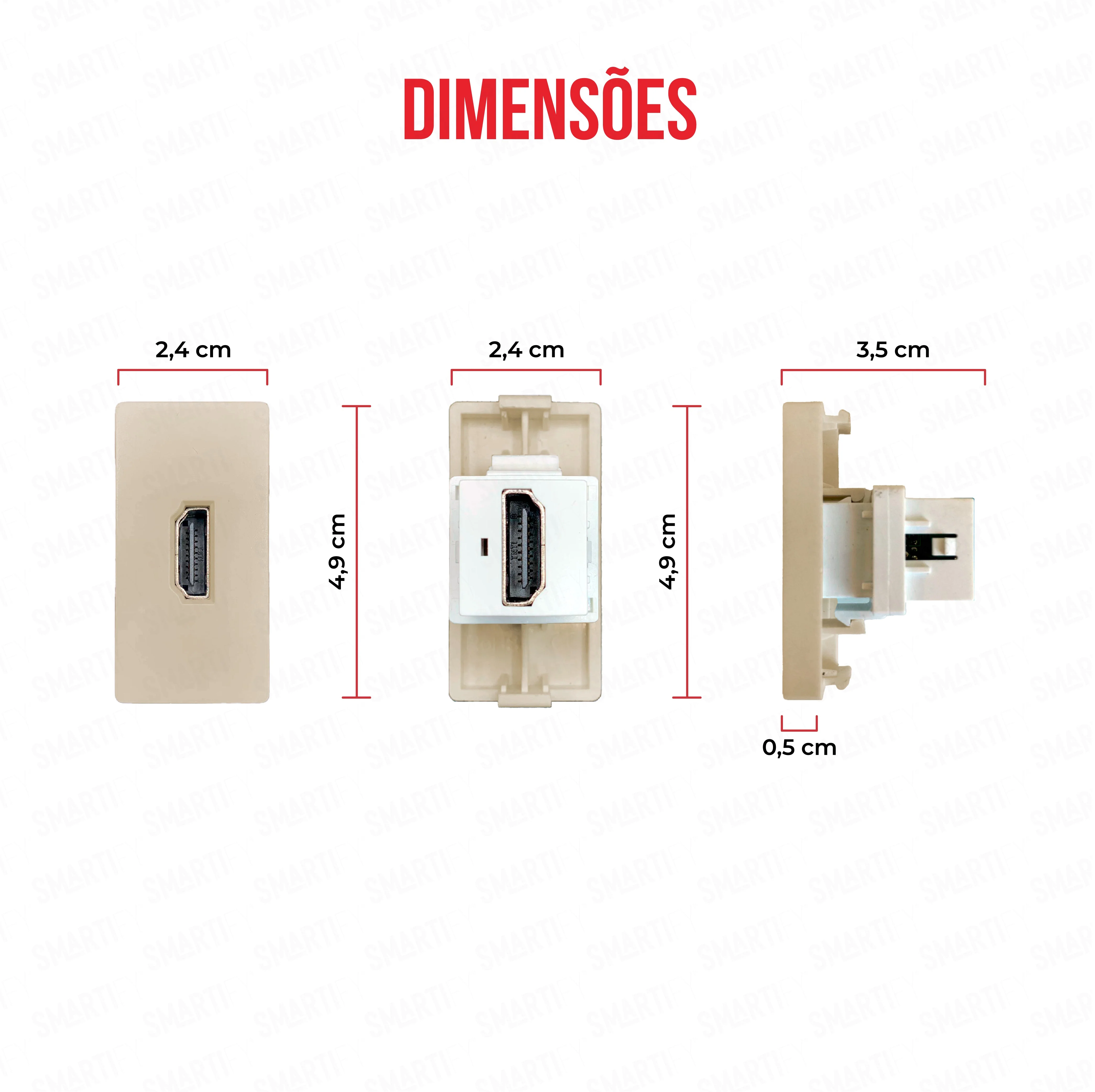 Smartify vPRO Meio Módulo HDMI Dourado - SYP0MHDMIDR - Image 3