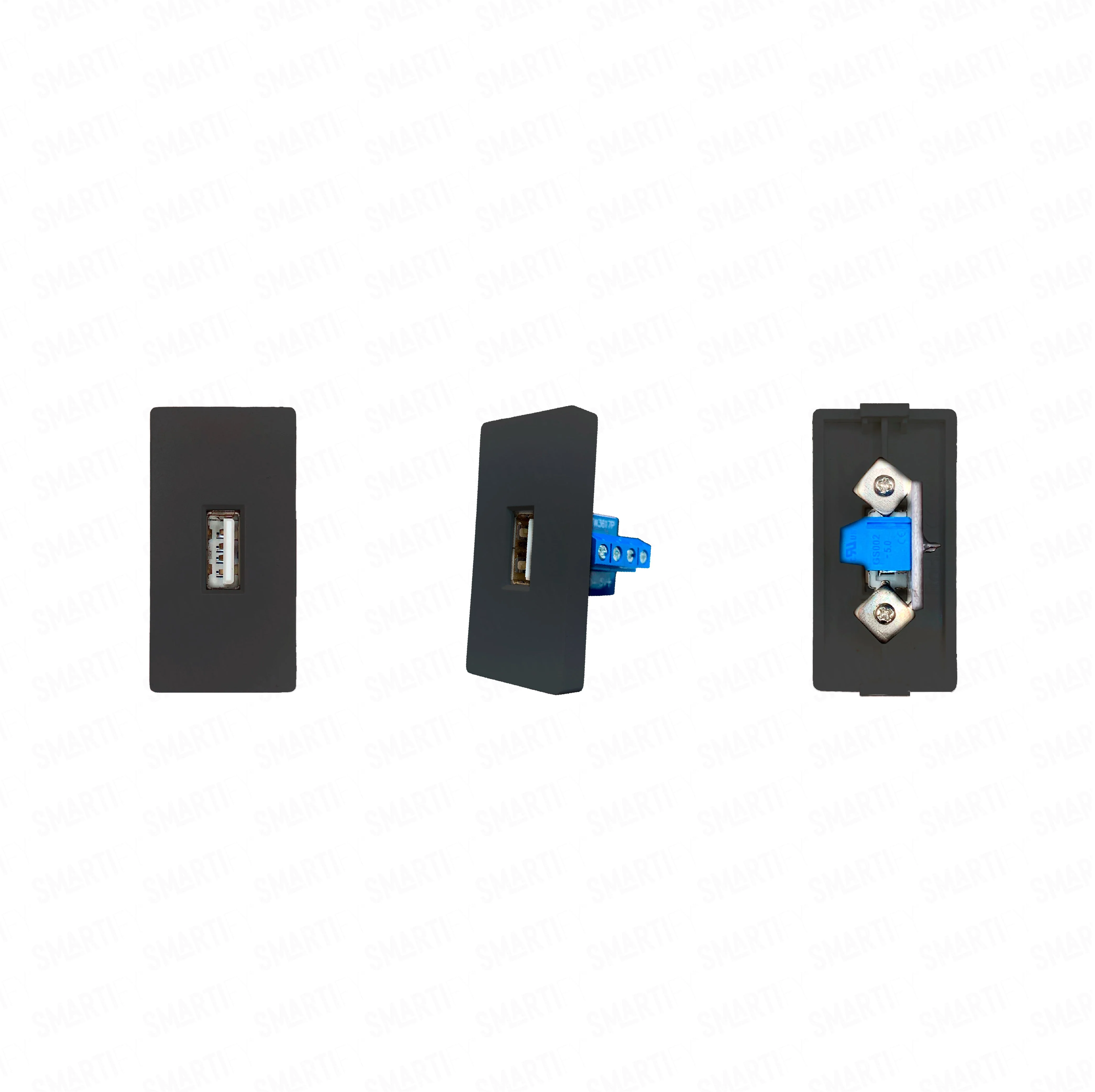 Smartify vPRO Meio Módulo USB-A c/ Transferência de Dados Preto - SYP0MUADATAPR - Image 2