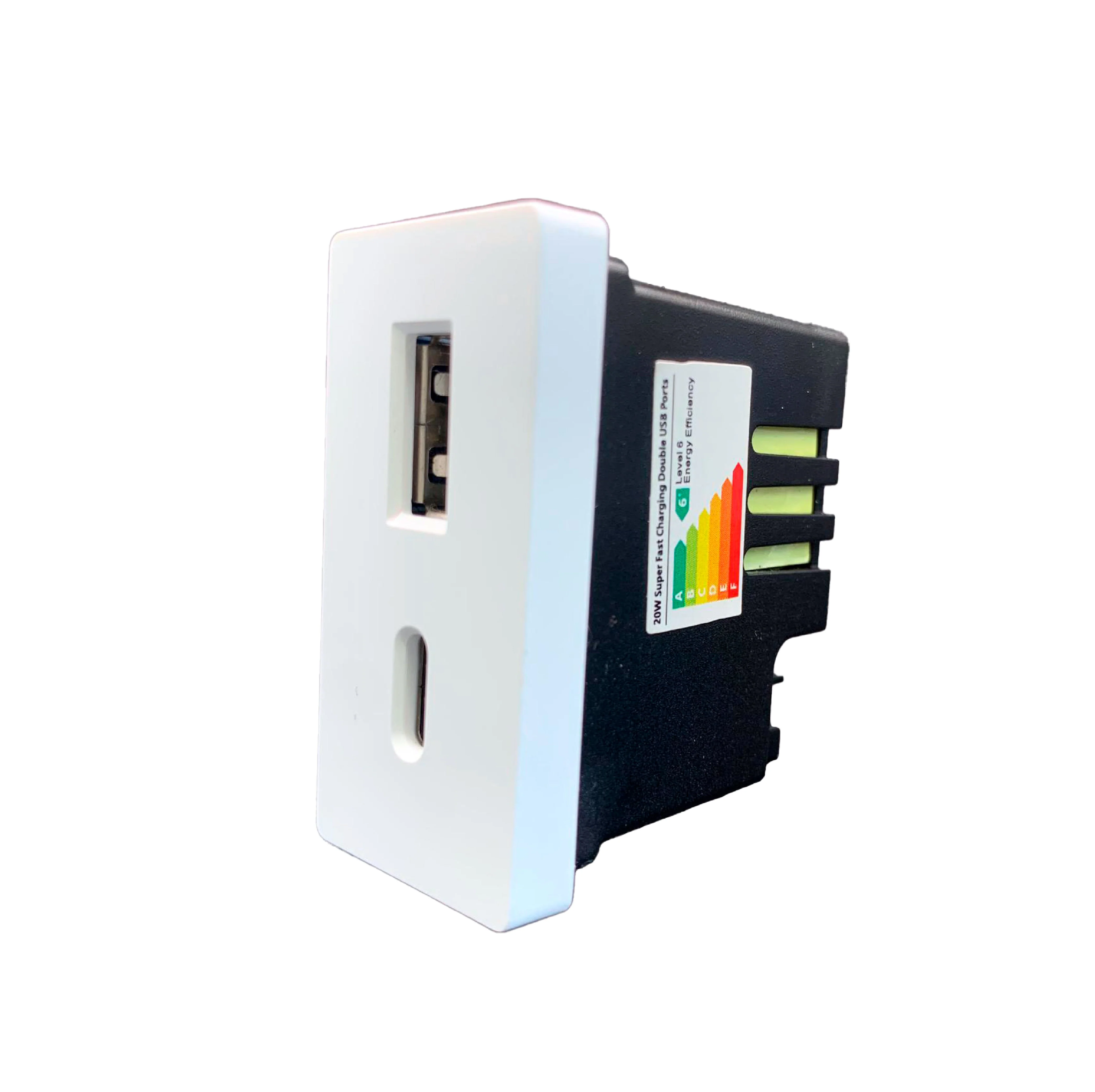 Smartify vPRO Meio Módulo USB-C + USB-A  20W Branco - SYP0MUCABR