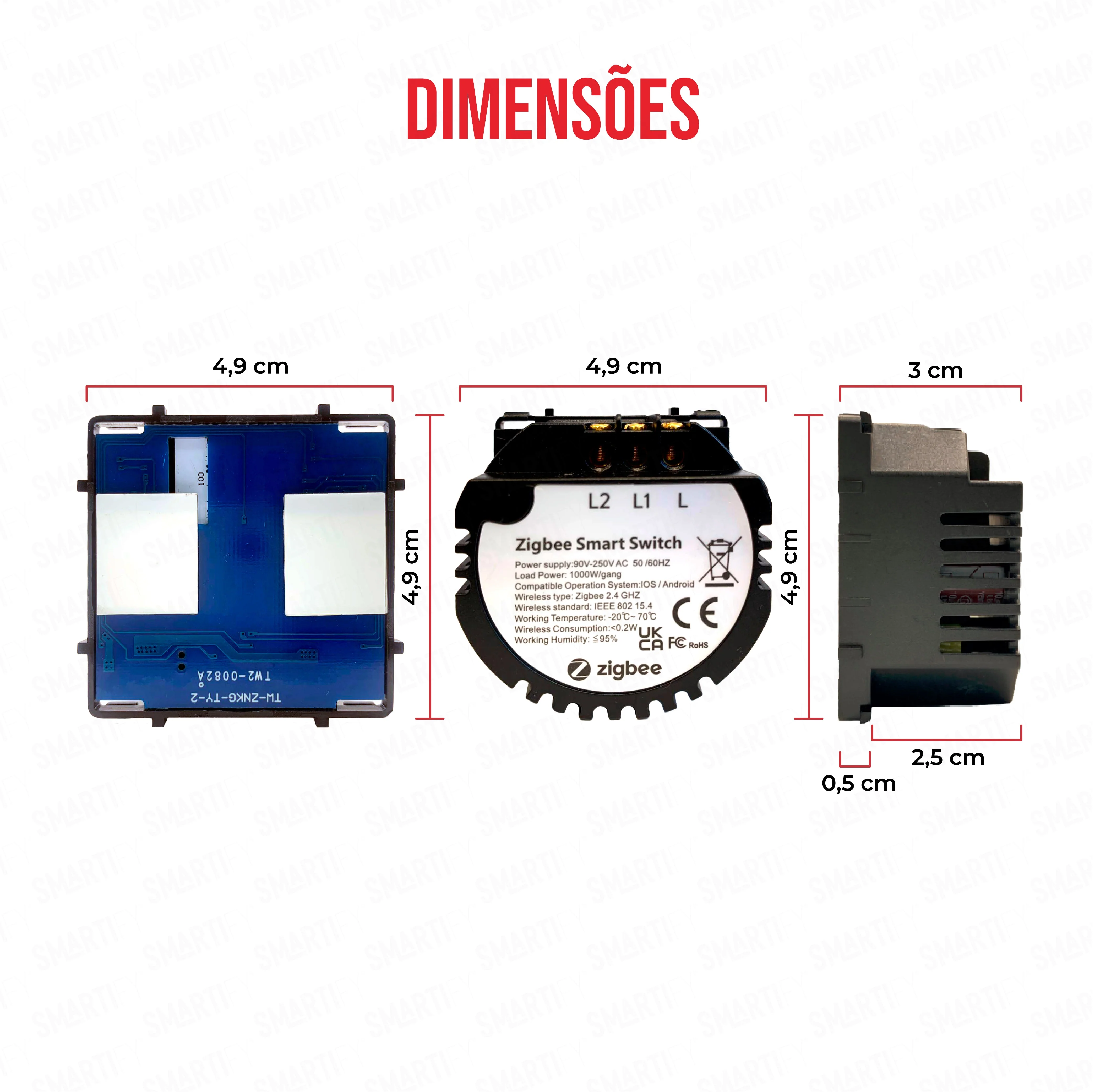 Smartify vPRO Módulo de 2 Canais Inteligente Zigbee (sem neutro)  - SYPM02ZB - Image 3
