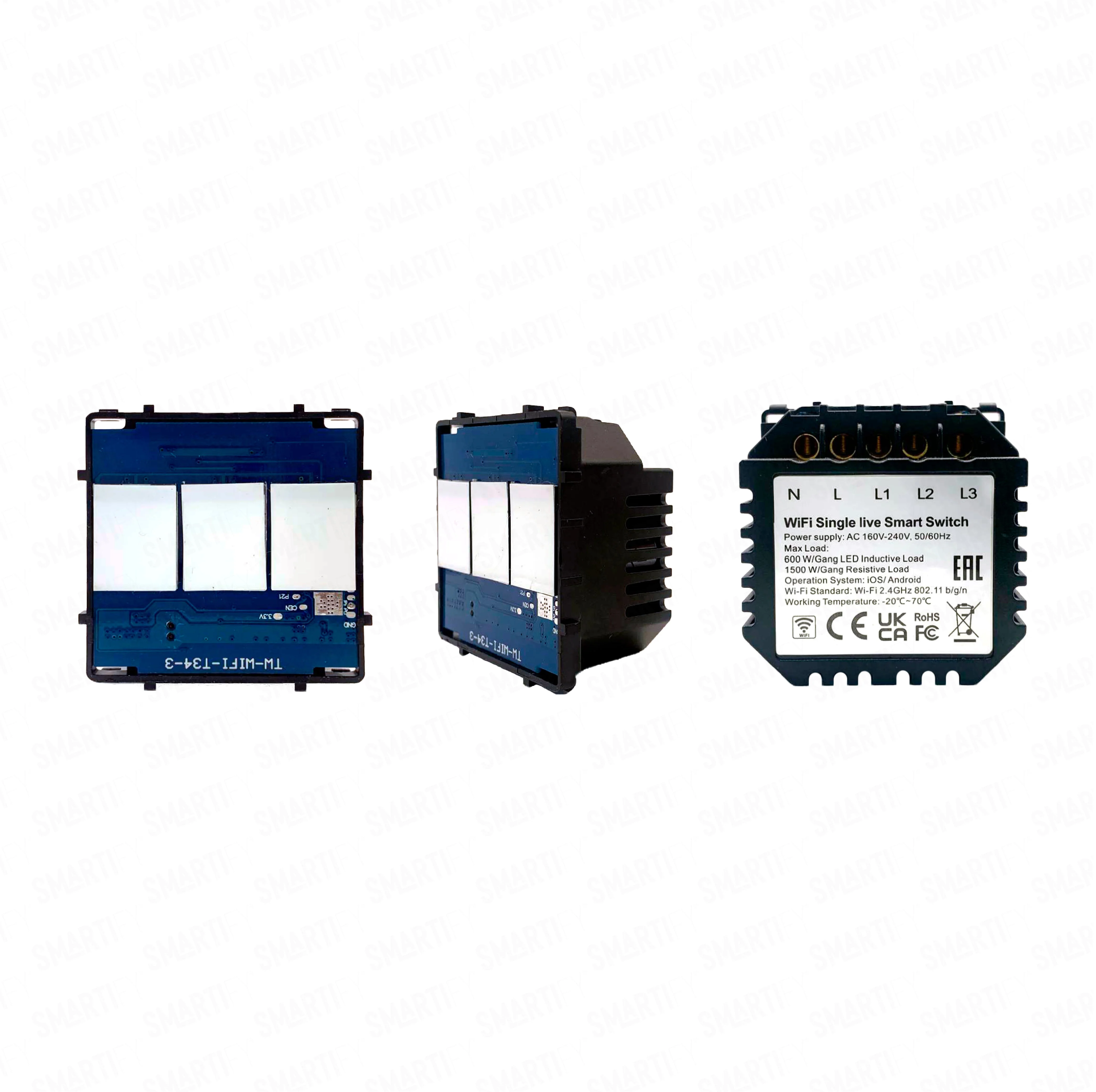 Smartify vPRO Módulo de 3 Canais Inteligente WiFi (com/sem neutro)  - SYPM03WF - Image 2