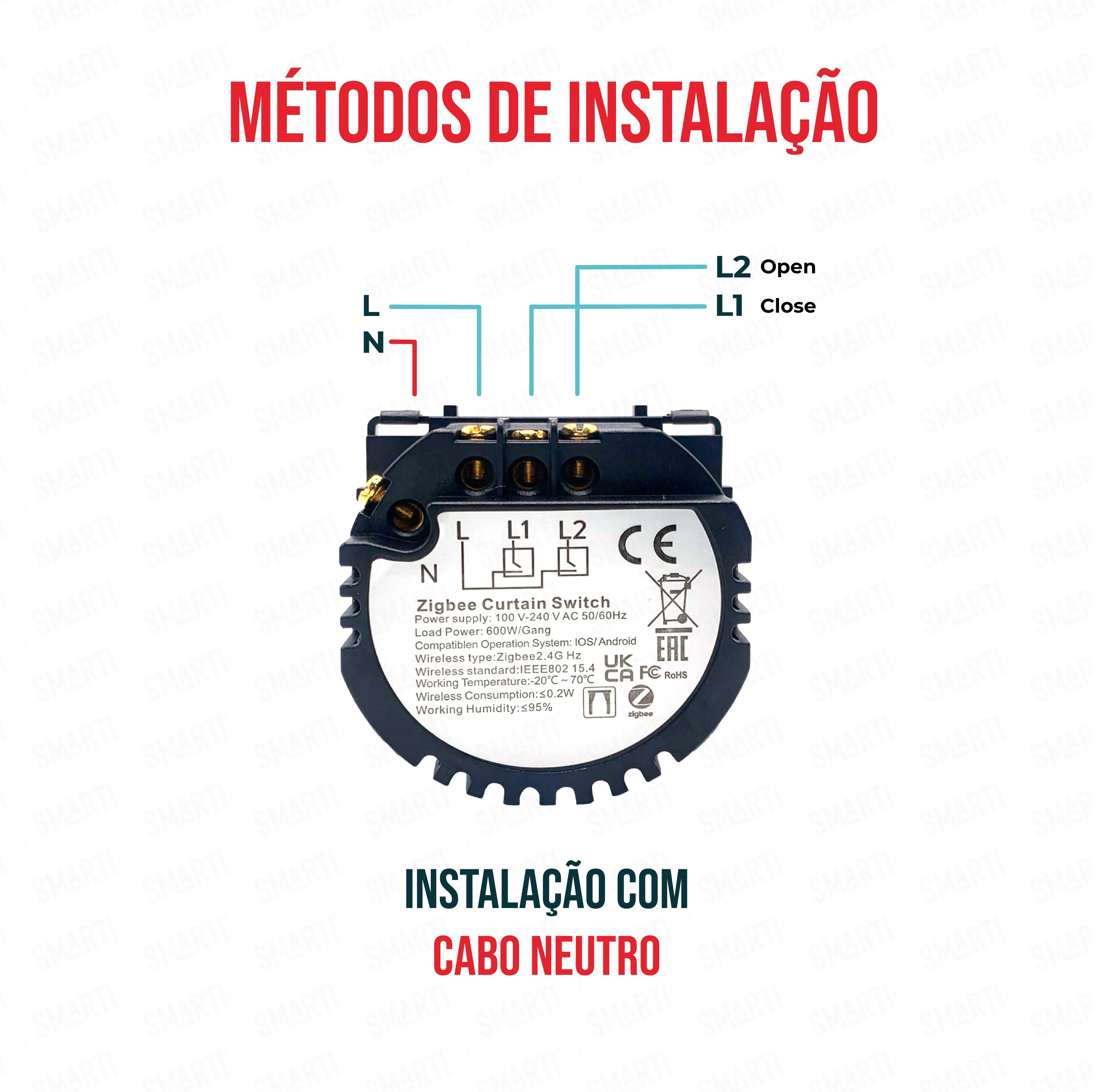 Smartify vPRO Módulo de Cortinas Inteligente Zigbee (com neutro) - SYPMCTZB - Image 4