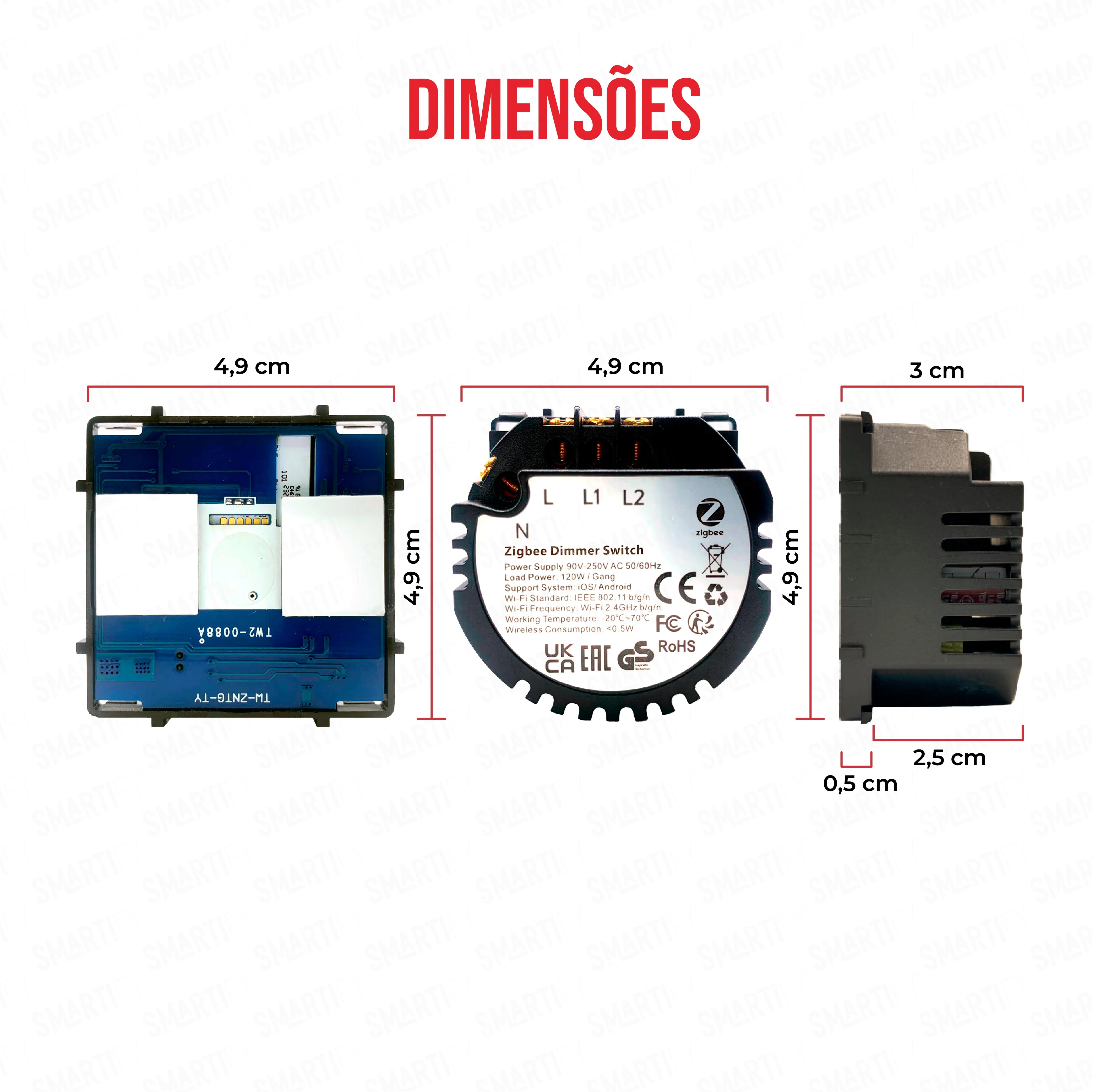 Smartify vPRO Módulo Dimmer de 2 canais Inteligente Zigbee (com neutro) - SYPM2DZB - Image 3