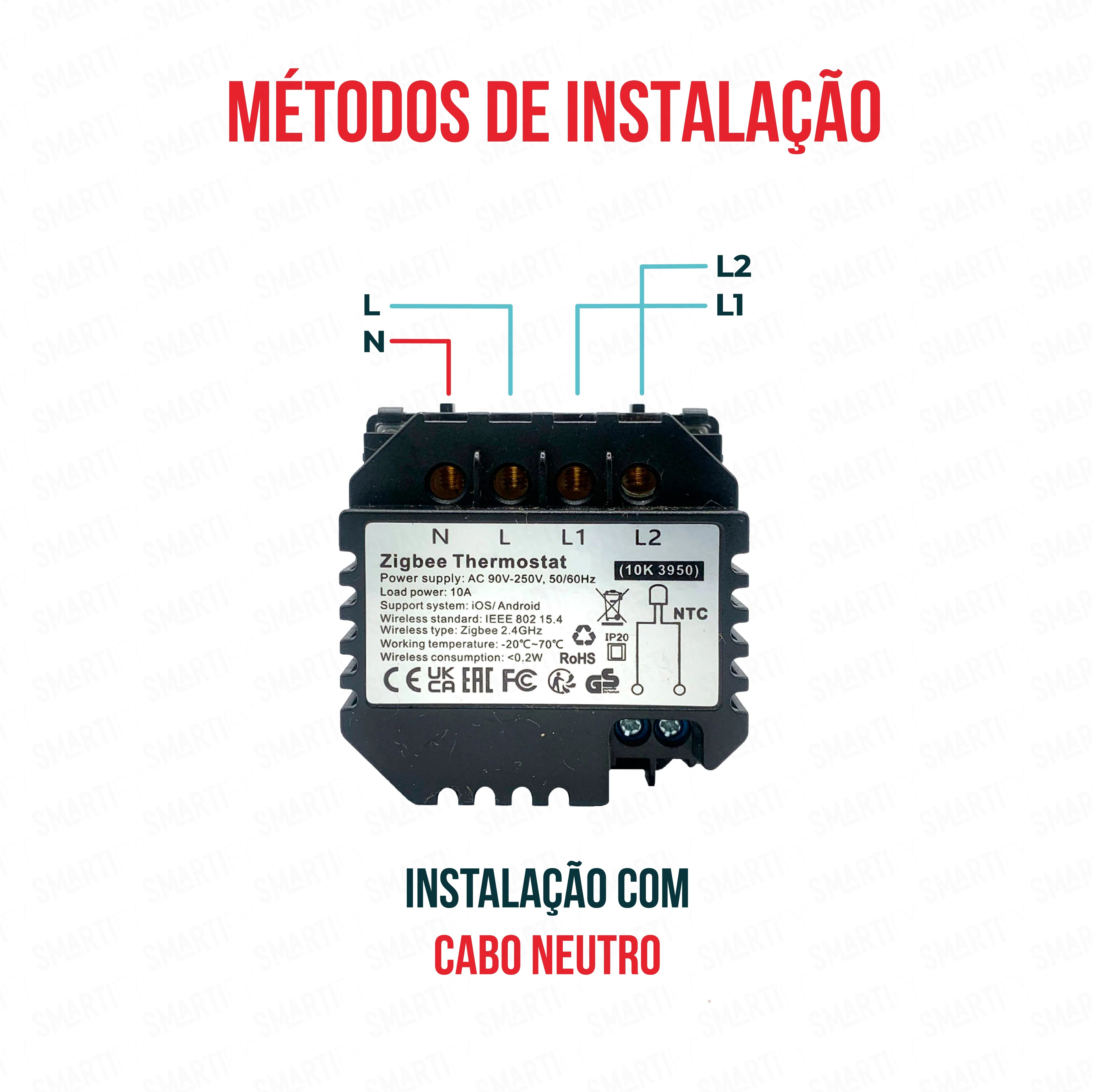 Smartify vPRO Módulo Termóstato piso Radiante c/ Circulação de Águas Inteligente Zigbee - Branco - Image 4
