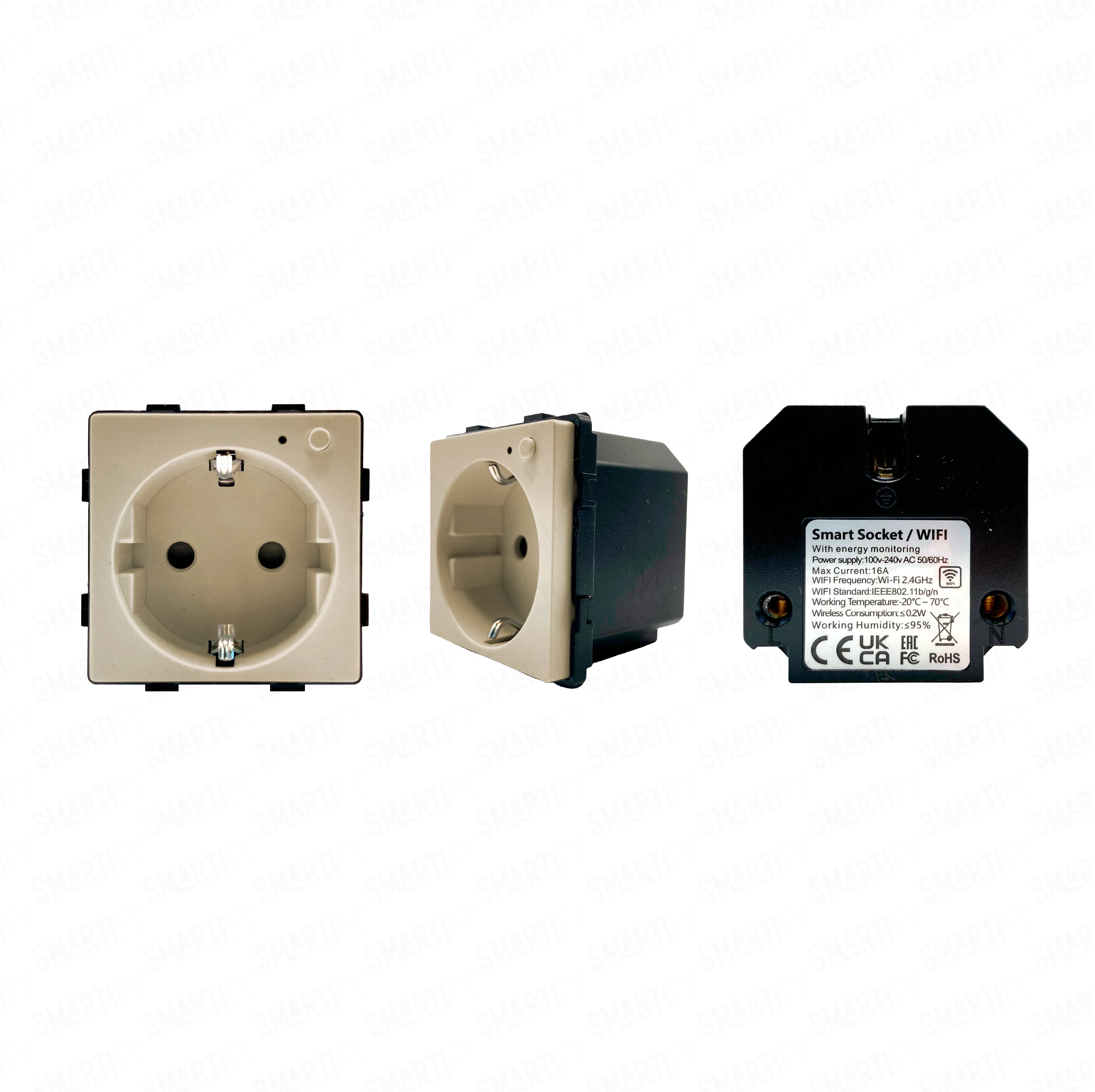 Smartify vPRO Módulo Tomada Inteligente Wifi c/ Medidor de Energia Dourado - SYPMTEWFDR - Image 2