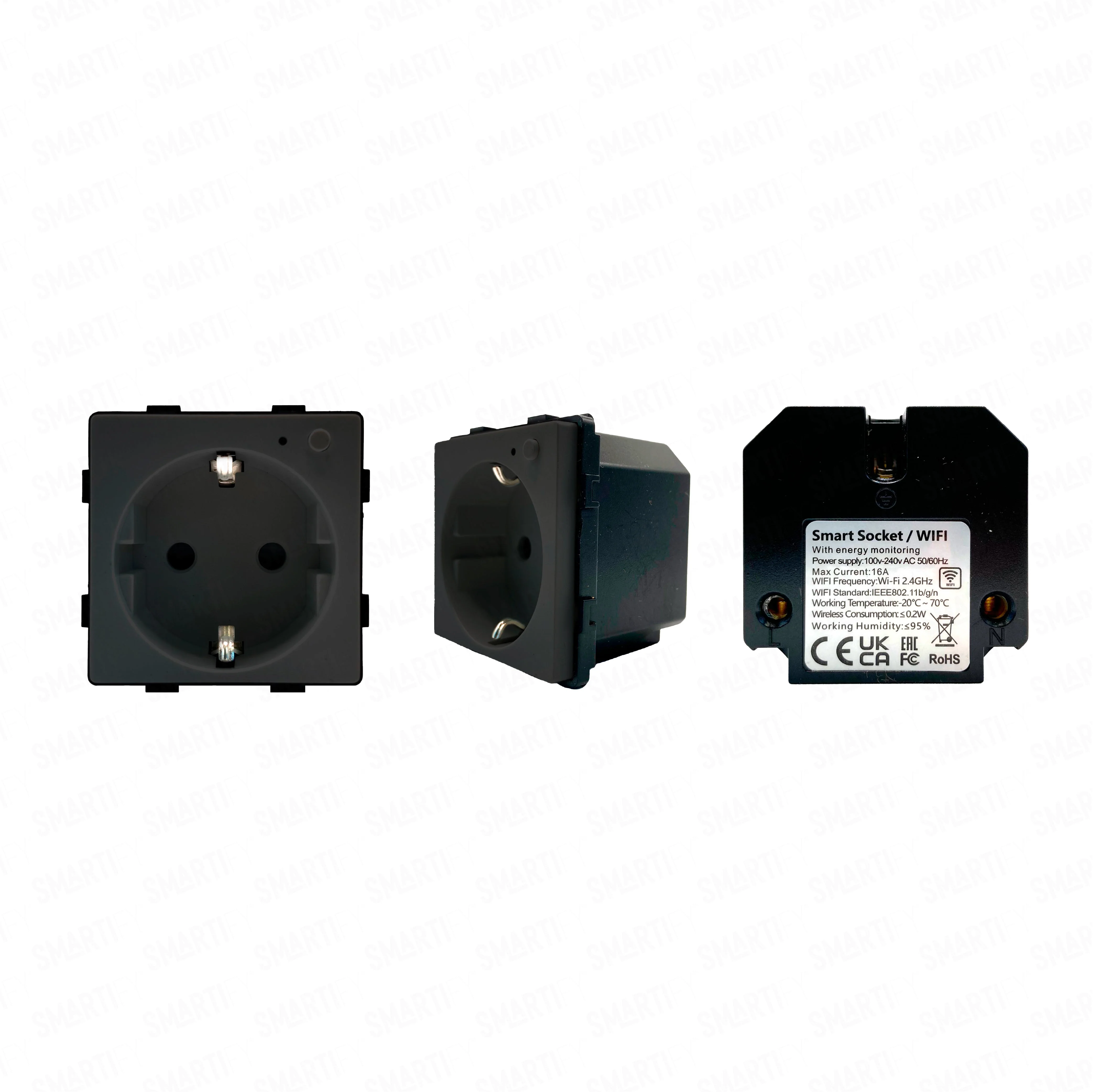 Smartify vPRO Módulo Tomada Inteligente Wifi c/ Medidor de Energia Preto - SYPMTEWFPR - Image 2