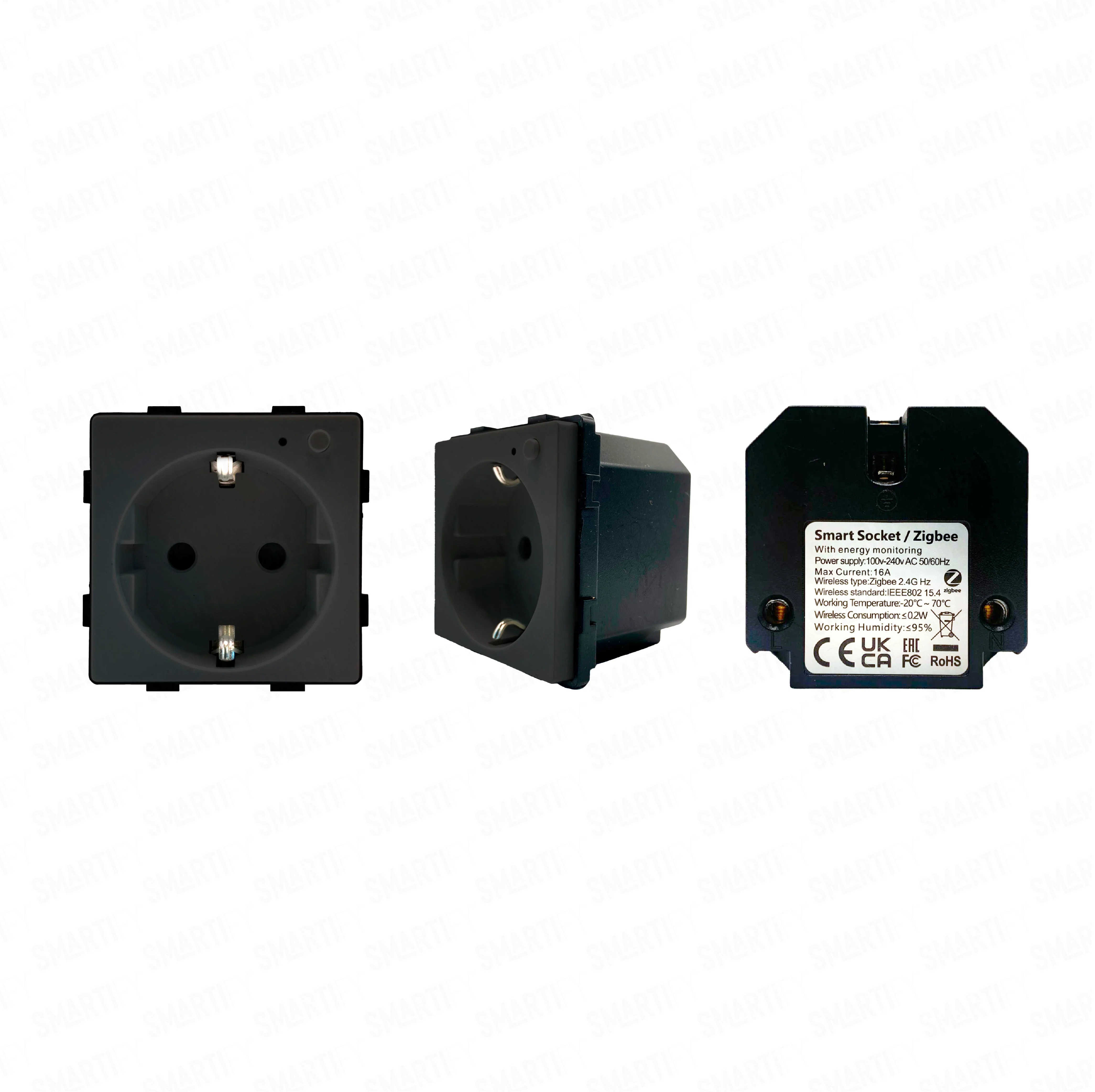 Smartify vPRO Módulo Tomada Inteligente Zigbee c/ Medidor de Energia Preto - SYPMTEZBPR - Image 2