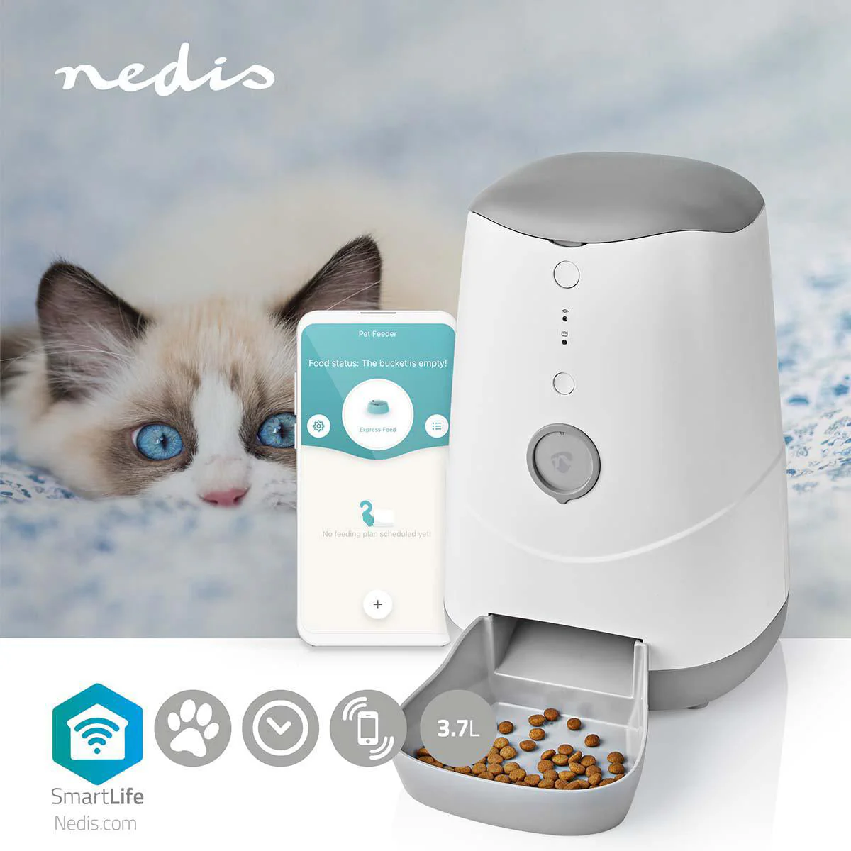 Nedis Dispensador de ração para animais de estimação Smart Wifi - Image 8