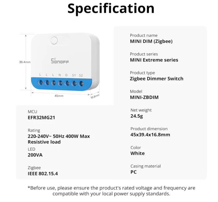 Sonoff Interruptor Dimmer Inteligente Matter WiFi - SONOFF MINI-DIM - Image 7