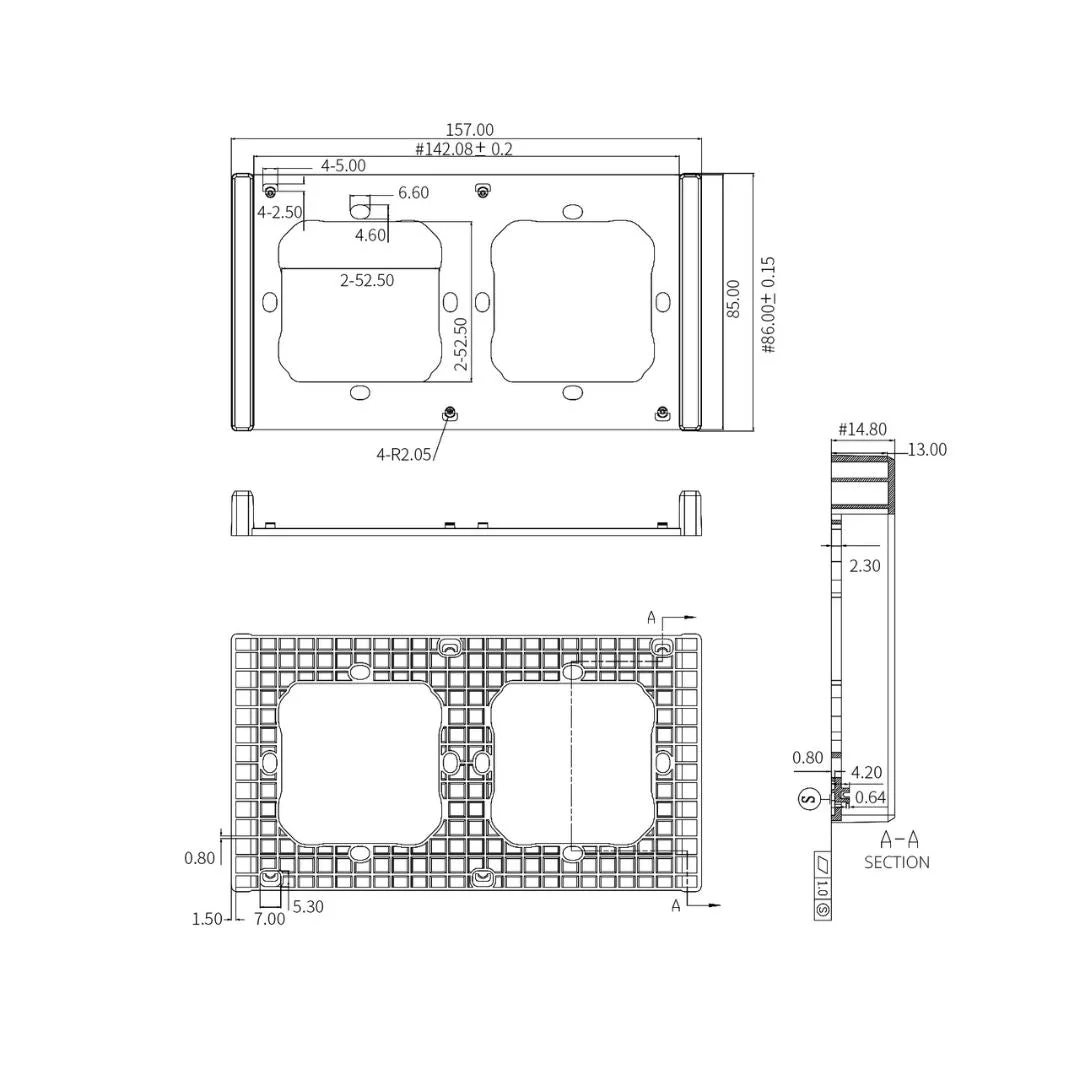 Sonoff M5 Frame - Moldura Dupla para Interruptores Sonoff M5 80mm em Branco - Image 3