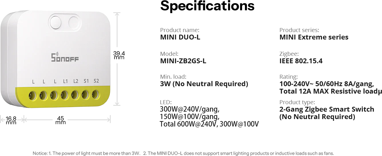 Sonoff módulo inteligente Zigbee 3.0 sem neutro de 2 canais - Sonoff MINI-ZB2G- L - Image 12