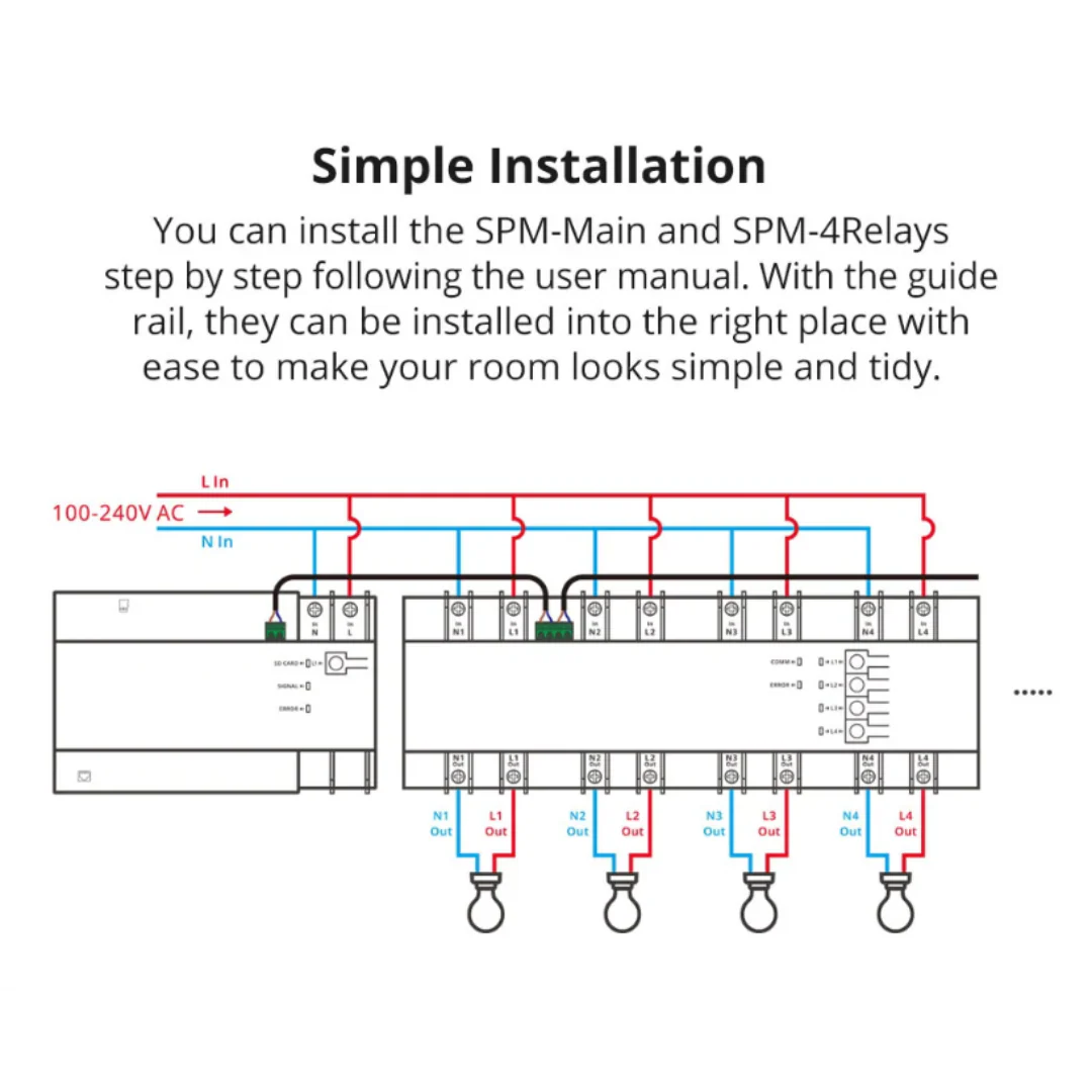 Sonoff SPM 4Relay - Medidor de energia empilhável inteligente - Módulo 4 canais - Image 6