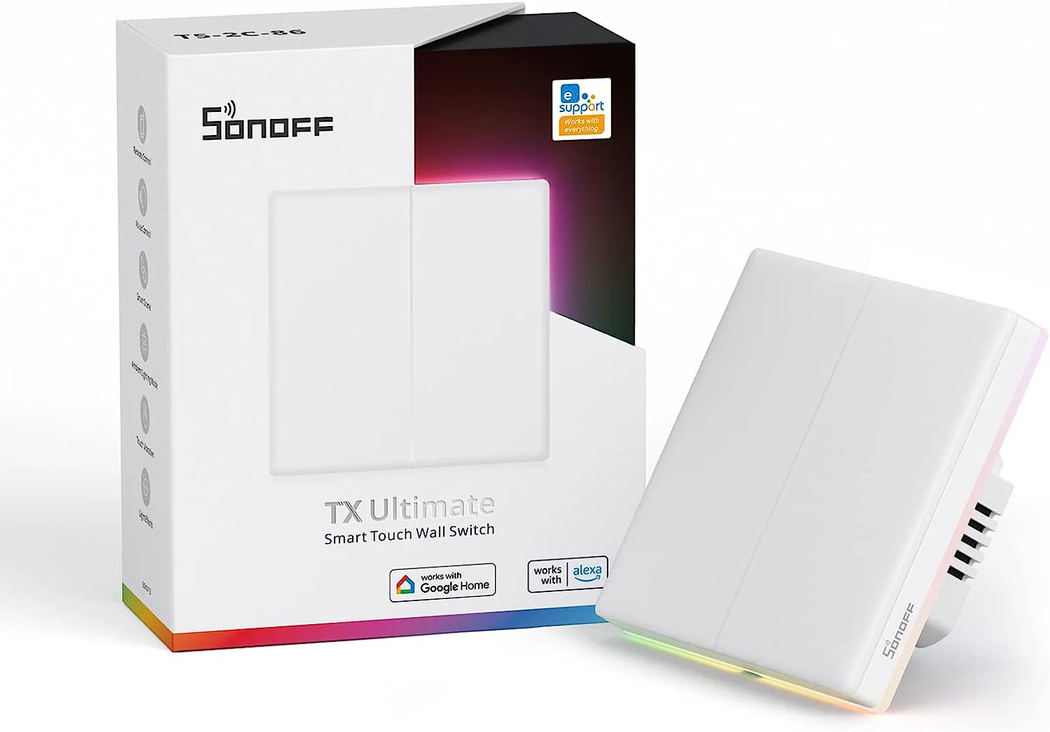 Sonoff TX Ultimate Interruptor Inteligente de 2 botões Wifi Branco - Image 2