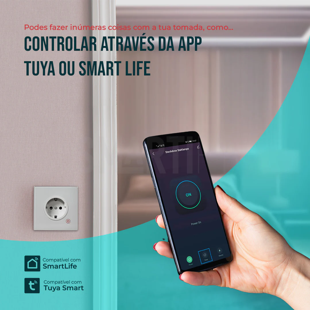 Tomada Inteligente Embutida 16A 3500W WiFi Smartify - Branco - Image 7