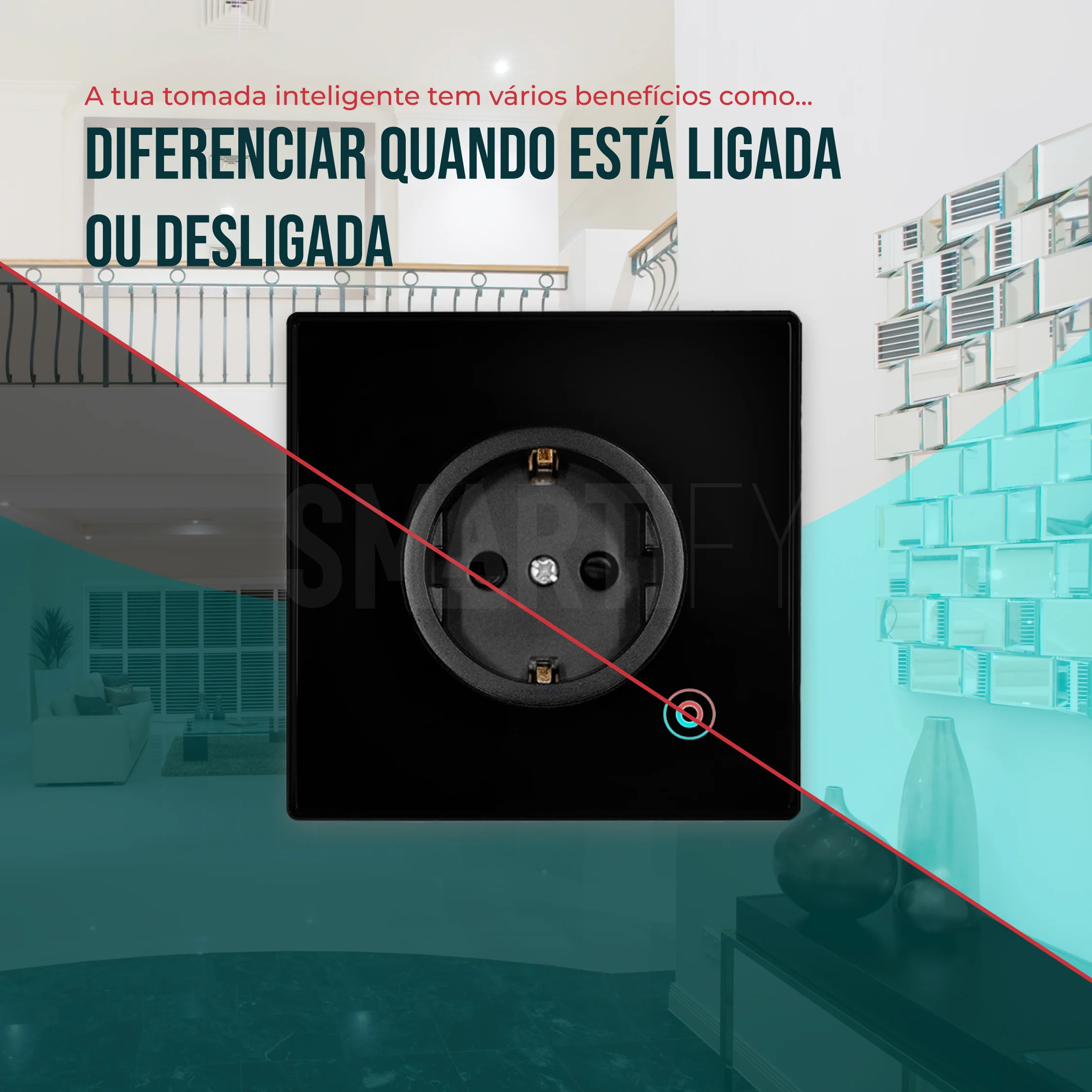 Tomada Inteligente Embutida 16A 3500W WiFi Smartify - Preto - Image 11