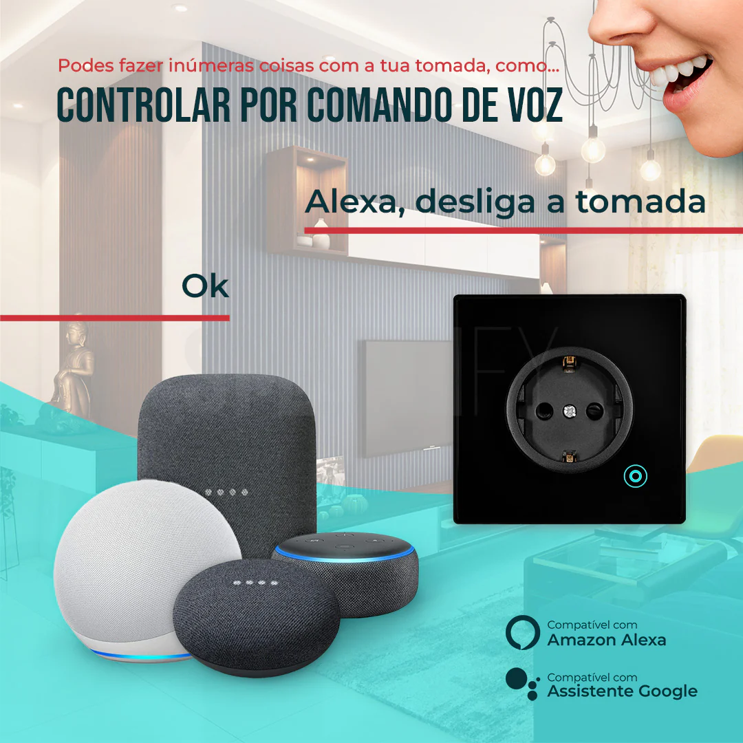 Tomada Inteligente Embutida 16A 3500W WiFi Smartify - Preto - Image 6
