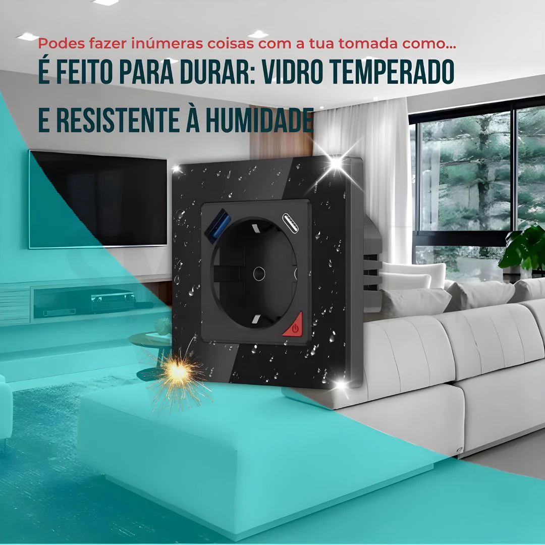 Tomada Inteligente Embutida 16A 3500W WiFi + USB-C e USB-A Smartify - Preto - Image 12