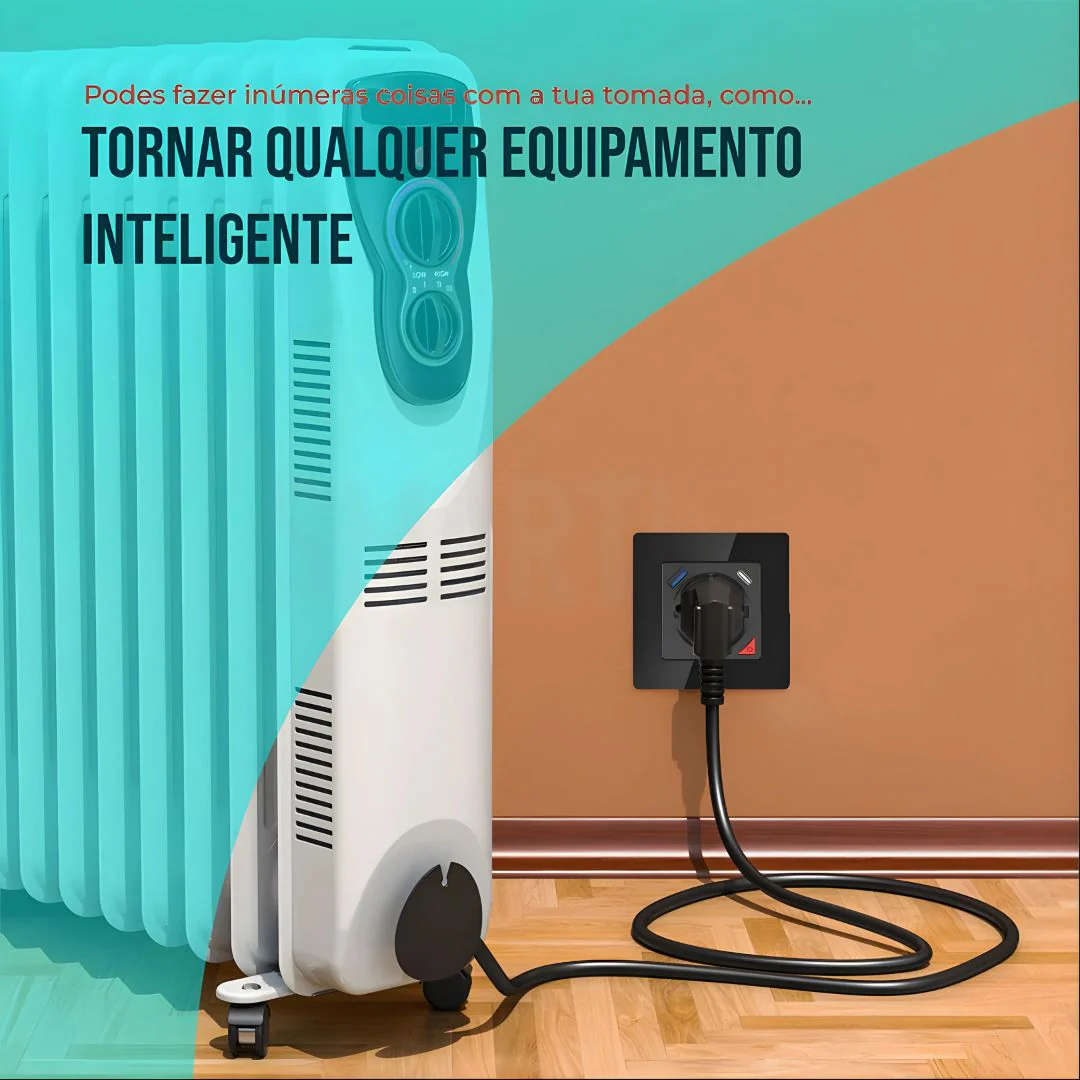Tomada Inteligente Embutida 16A 3500W WiFi + USB-C e USB-A Smartify - Preto - Image 8