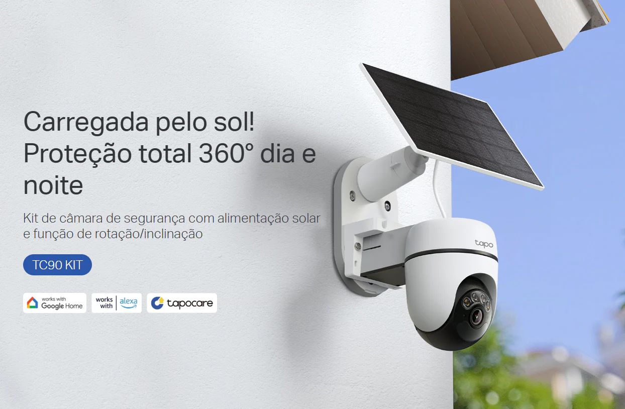 TP-Link Câmara de Vigilância Pan/Tilt 2K 3MP com Bateria e Painel Solar - TP-Link Tapo TC90 KIT - Image 4