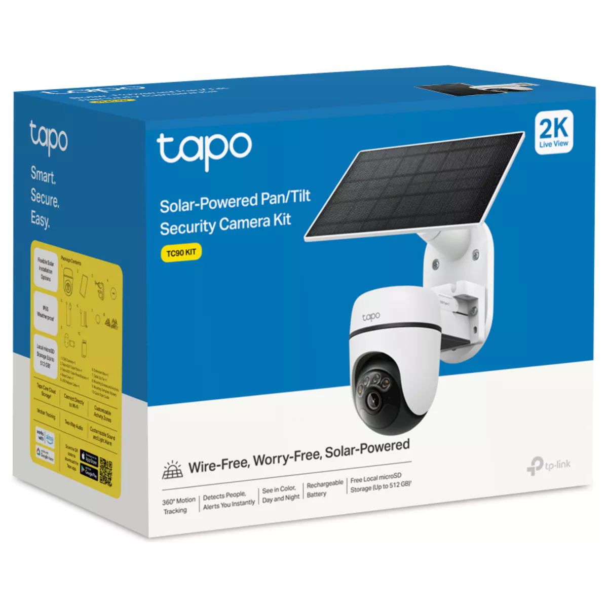 TP-Link Câmara de Vigilância Pan/Tilt 2K 3MP com Bateria e Painel Solar - TP-Link Tapo TC90 KIT - Image 6