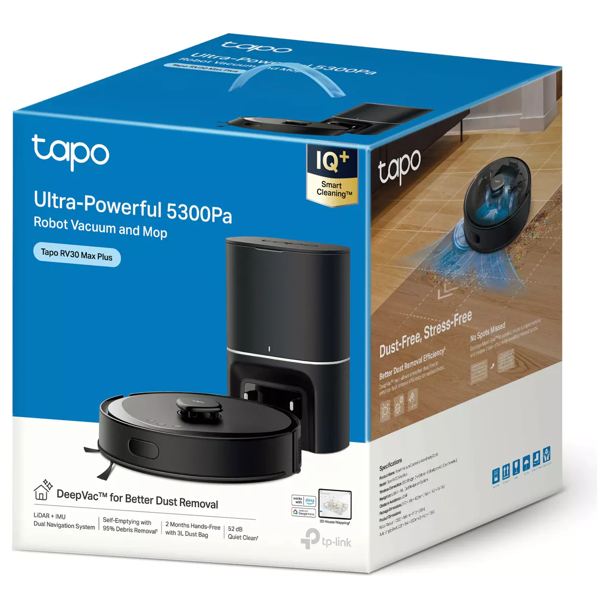 TP-Link Robot Aspirador Inteligente com Auto-Esvaziamento 5300 Pa - TP-Link Tapo RV30 Max Plus - Image 4