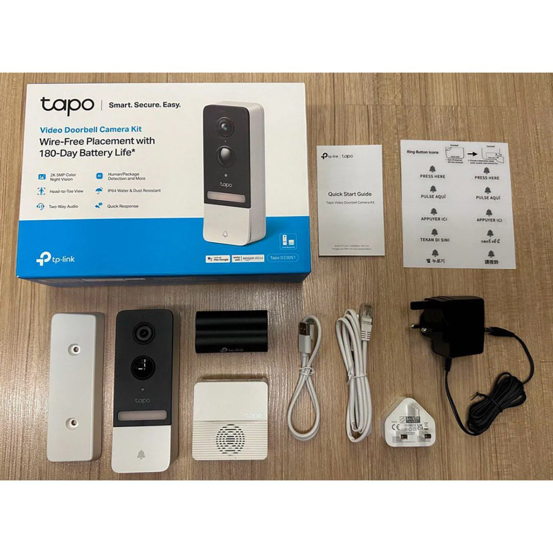 TP-Link TAPO D230S1 Kit Vídeo Porteiro Inteligente WiFi 2K 5MP a Bateria com Campainha - Image 4